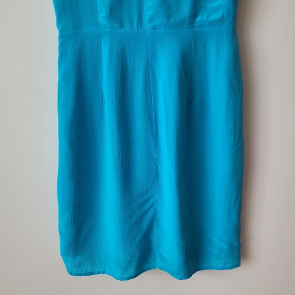 Greylin Camila Silk Crepe Sleeveless Blue Dress Size S - Picture 9 of 13